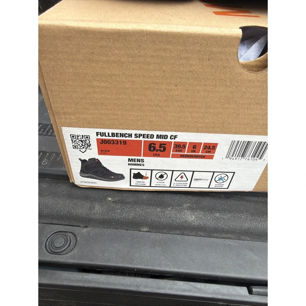 New Merrell Mens Size 6.5 Fullbench Speed Mid CF Black Work & Safety Boots  EH